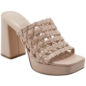 Marc Fisher Women's Tan Woven Platform Heels